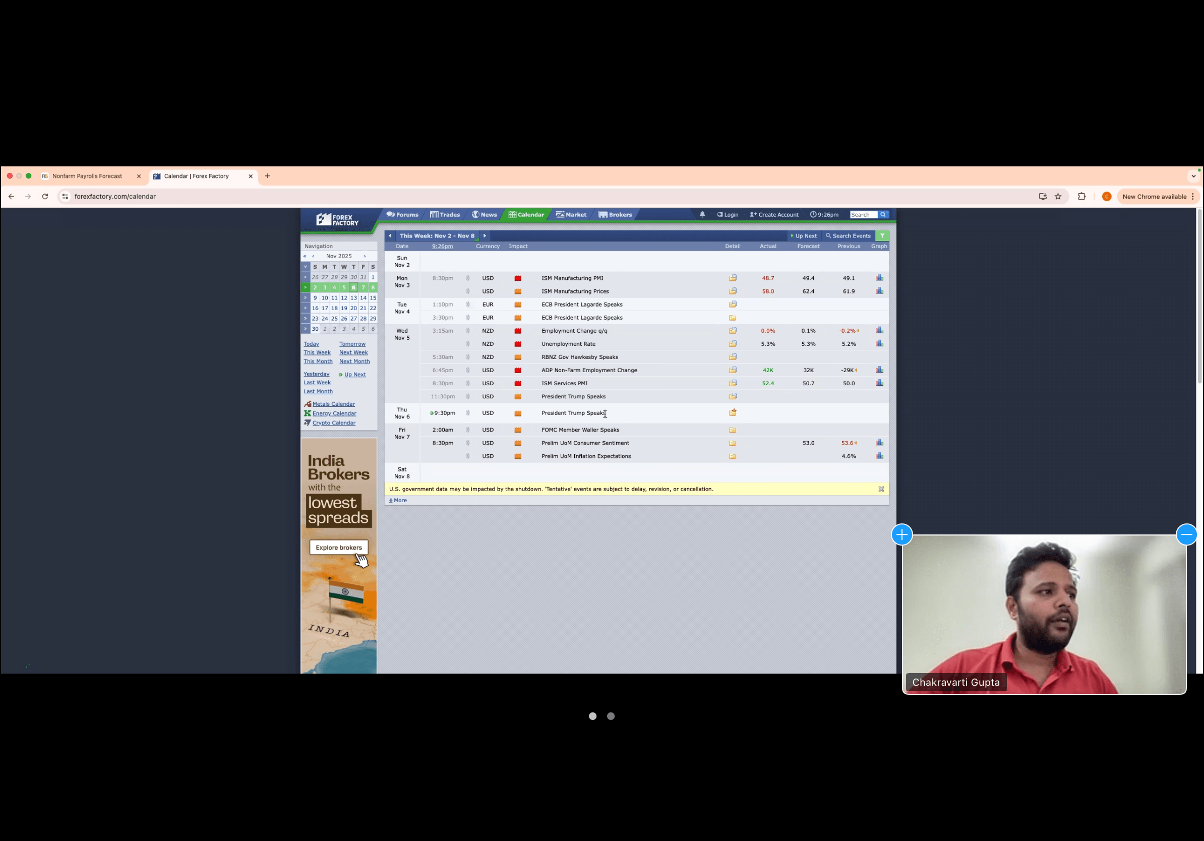Live session — market breakdown